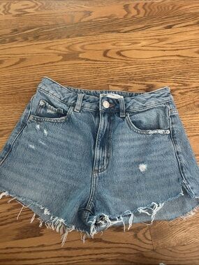 Garage Denim High-Rise Distressed Women's Shorts - Light Blue